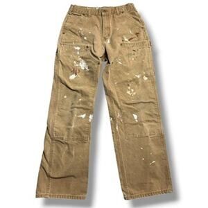 Vintage Carhartt Double Knee Pants Duck Canvas Union Made USA B136-BRN 31x32